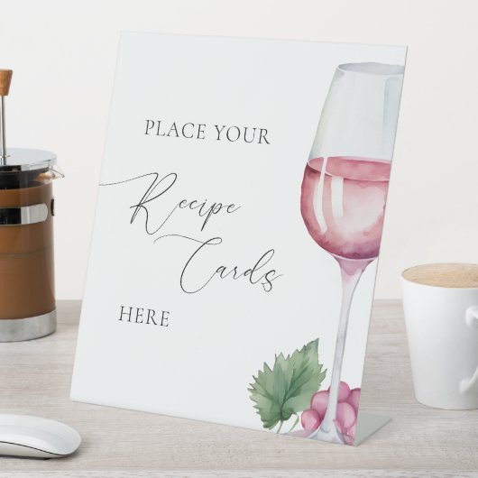Vino before Vows Bruidsfeest Bruidstaart Receptkaa Reclamebord Met Voetstuk (Insitu)
