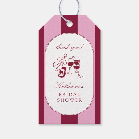 Vino Before Vows Bruidsfeest Cadeaulabel (Voorkant)