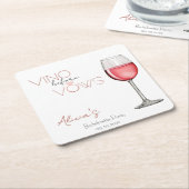 Vino Before Vows Bruidsmeisje / Bruiloftsgasten Kartonnen Onderzetters (Schuin)