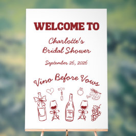 Vino Before Vows Bruidsshower Bordeaux Acryl Bord