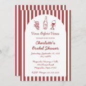 Vino Before Vows Burgundy Bridal Shower Kaart (Voorkant / Achterkant)