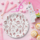 Vino Before Vows Burgundy Bridal Shower Papieren Bordje (Feest)