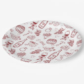 Vino Before Vows Burgundy Bridal Shower Papieren Bordje (Gekanteld)