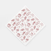 Vino Before Vows Burgundy Bridal Shower Servet (Hoek)