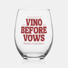 Vino Before Vows Burgundy Bridal Shower Wijnglas Zonder Voet