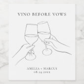 Vino Before Vows Chic Wijn Bruidsfeest Etiket (Enkel label)