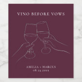 Vino Before Vows Chic Wijn Bruidsmeisjesfeest Wijn Etiket (Enkel label)