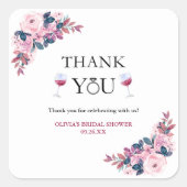 Vino Before Vows Dank Je Bruidsfeest  Vierkante Sticker (Voorkant)