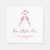 Vino Before Vows Elegante Wijnhuwelijk Bruidsdouch Servet (Voorkant)