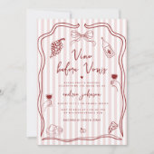 Vino Before Vows Hand Drawn Bachelorette Weekend Kaart (Voorkant)