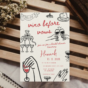Vino Before Vows Hand getekend rood Vrijgezellenfe Kaart
