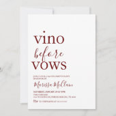 Vino before Vows Invitation Kaart (Voorkant)