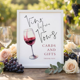 Vino Before Vows Kaarten Cadeaus Bruidsfeest Bord Poster