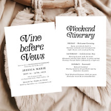 Vino Before Vows | Minimaal Retro Bachelorette