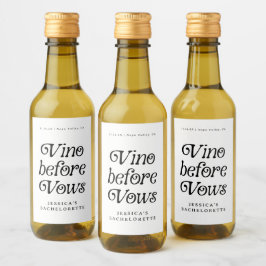 Vino Before Vows | Minimaal Retro Bachelorette Wijn Etiket
