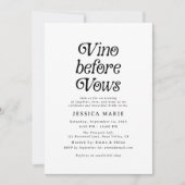 Vino Before Vows | Minimale retro-Vrijgezellenfees Kaart (Voorkant)