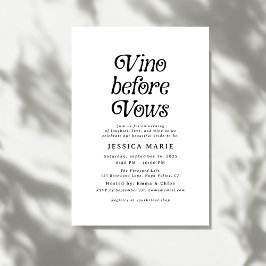 Vino Before Vows | Minimale retro-Vrijgezellenfees Kaart