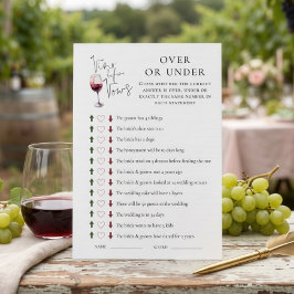 Vino Before Vows Over Under Bruiloftsspel kaart