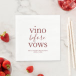 Vino Before Vows Party Napkins Servet<br><div class="desc">Laat de drinken stromen voor je "Ik doe!" met behulp van Vino voor Vows-luiers.</div>