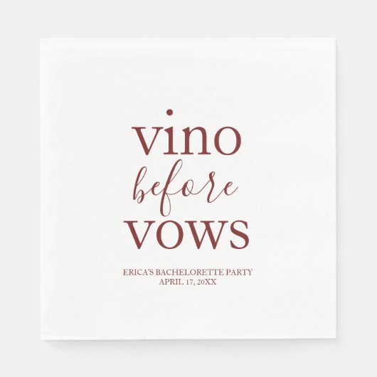 Vino Before Vows Party Napkins Servet (Voorkant)