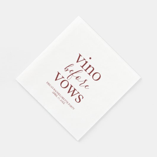Vino Before Vows Party Napkins Servet (Hoek)