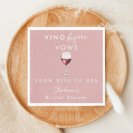 Vino Before Vows Persoonlijke Roze Bruidsdouche Servet