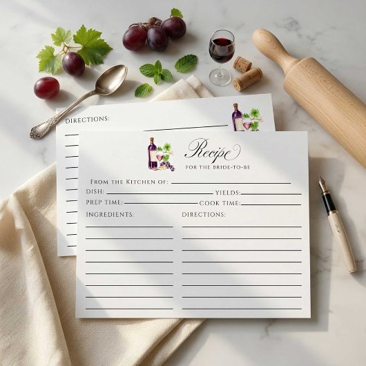 Vino Before Vows Receptkaart Bruidsbruiloft Inlegv
