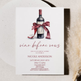 Vino Before Vows Red Wine Bottle Bow Vrijgezellenf Kaart