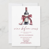 Vino Before Vows Red Wine Bottle Bow Vrijgezellenf Kaart (Voorkant)