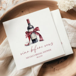 Vino Before Vows Red Wine Bottle Bow Vrijgezellenf Servet
