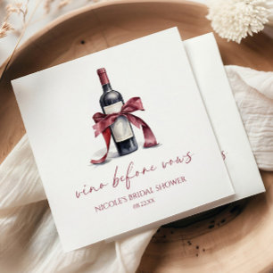 Vino Before Vows Red Wine Bottle Bow Vrijgezellenf Servet