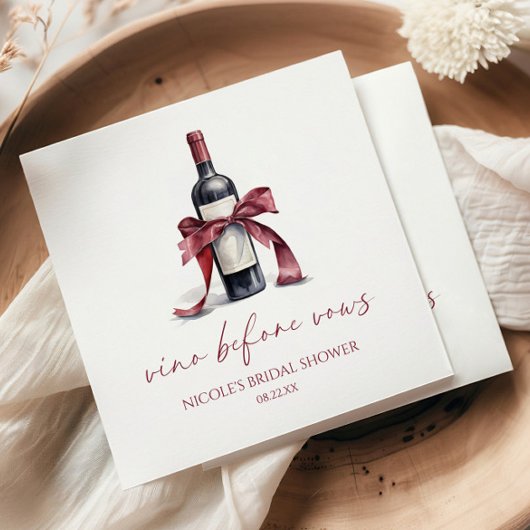 Vino Before Vows Red Wine Bottle Bow Vrijgezellenf Servet