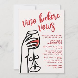 Vino Before Vows Rode Wijn Bruidsfeest Kaart