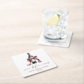 Vino Before Vows Rode Wijnglas Boog Bruidsfeest Kartonnen Onderzetters (Insitu)