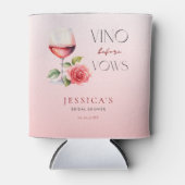Vino Before Vows Roze Wijn Thema Bruidsfeest     Blikjeskoeler (Voorkant)