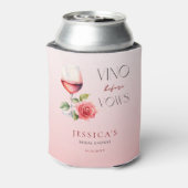 Vino Before Vows Roze Wijn Thema Bruidsfeest     Blikjeskoeler (Blikje Achterkant)