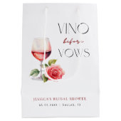 Vino Before Vows Roze Wijn Thema Bruidsmeisjesfees Medium Cadeauzakje (Achterkant)