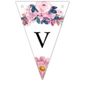 Vino Before Vows Rustic Roze Bloemige Bruidsdouche Vlaggetjes (Eerste vlag)