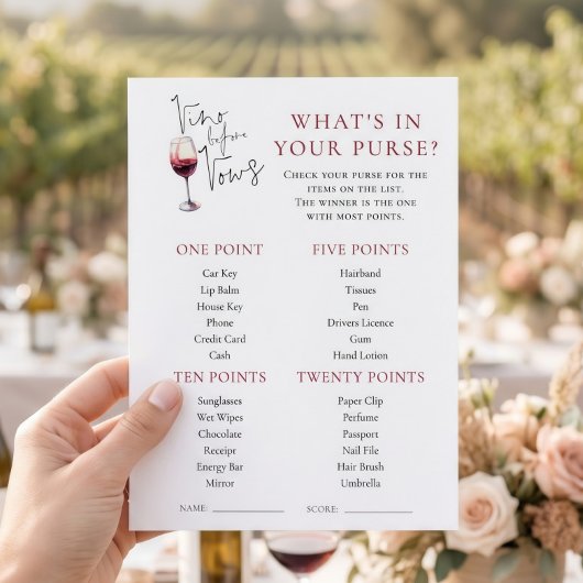 Vino Before Vows Tasspel Bruiloft card Kaart