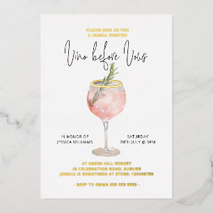 Vino Before Vows Vrijgezellenfeest Bachelorette Go Folie Uitnodiging