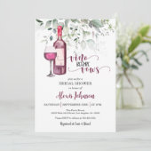 Vino Before Vows Vrijgezellenfeest (Red) Uitnodigi Kaart (Staand voorkant)