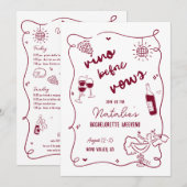 Vino Before Vows vrijgezellenreis & Uitnodiging (Voorkant / Achterkant)