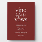 Vino Before Vows Welkom Bord Fotoplaat (voorkant)