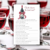 Vino before Vows Who knows the bride best