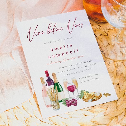 Vino Before Vows Wijn Bruidsmeisjesfeest Kaart