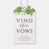 Vino Before Vows Wijn Thema Vrijgezellenfeest Cadeaulabel (Voorkant)