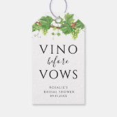 Vino Before Vows Wijn Thema Vrijgezellenfeest Cadeaulabel (Achterkant)
