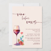 Vino Before Vows Wine Vrijgezellenfeest Burgundy Kaart (Voorkant)