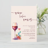 Vino Before Vows Wine Vrijgezellenfeest Burgundy Kaart (Staand voorkant)