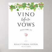 Vino Before Vows Winery Vrijgezellenfeest Welkomst Poster (Voorkant)